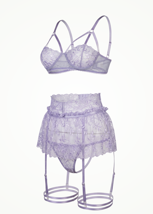 purple lace lingerie set