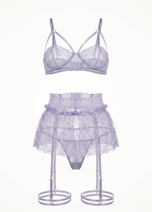 purple lace lingerie set