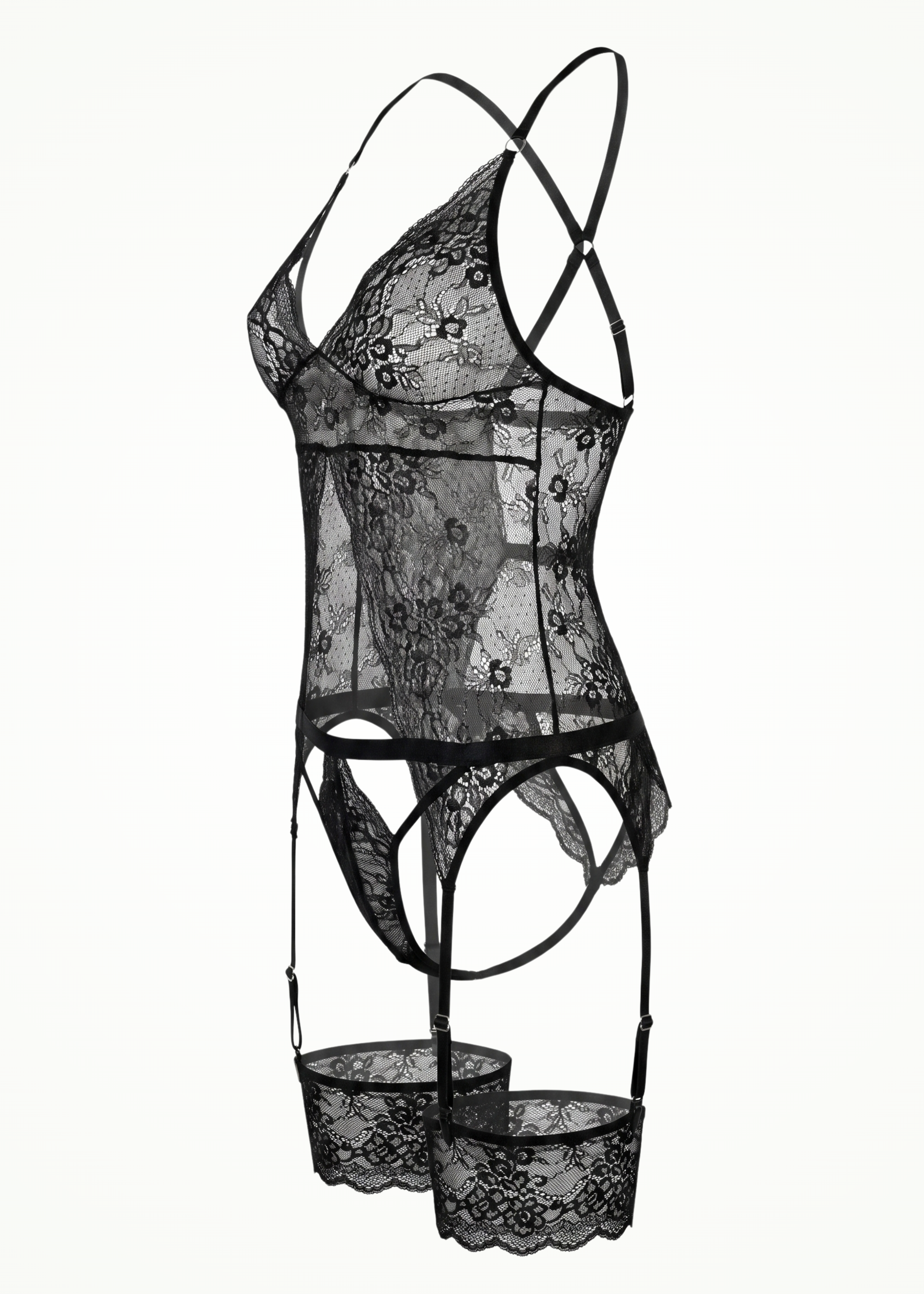 black lace lingerie set