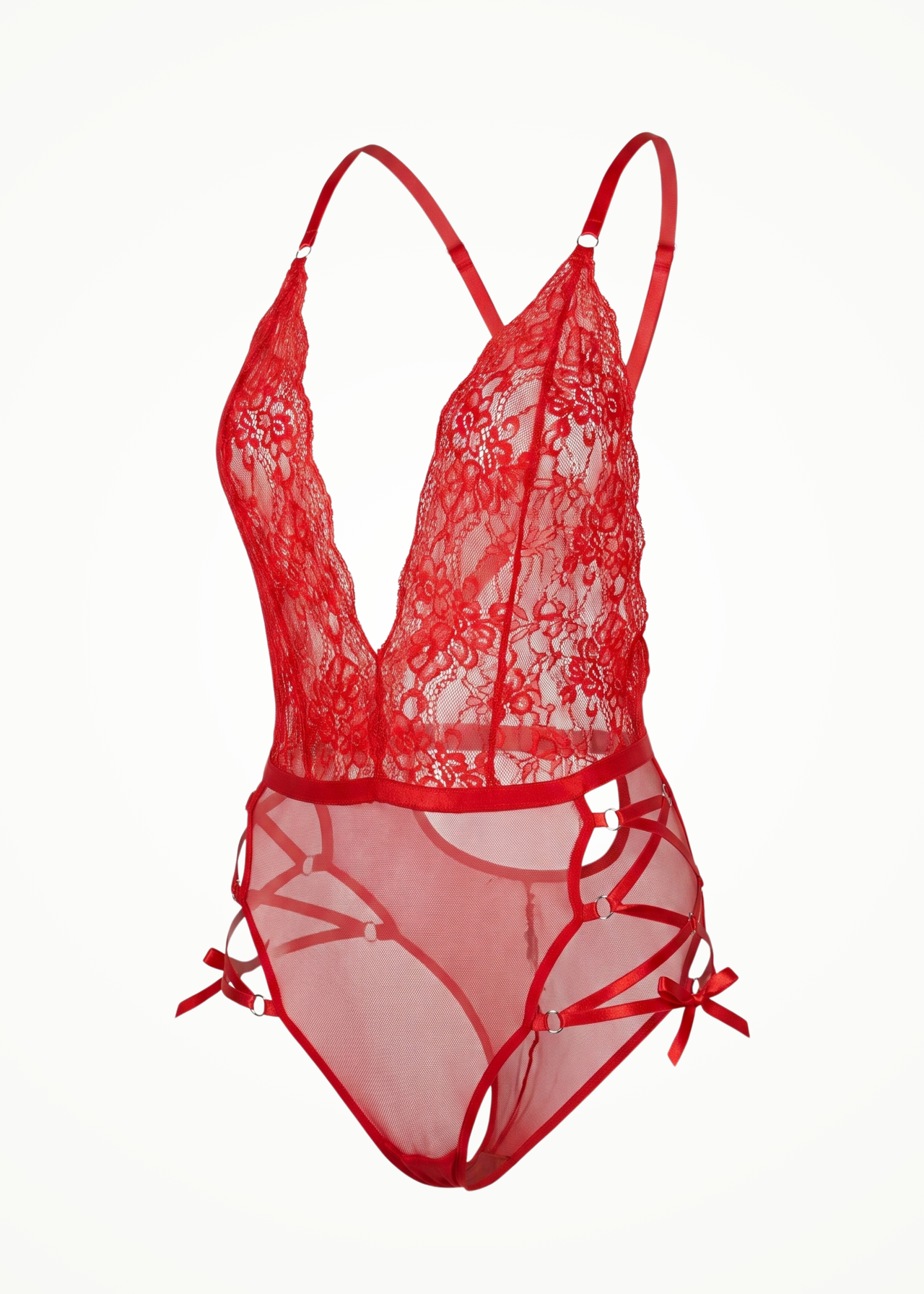red lace bodysuit