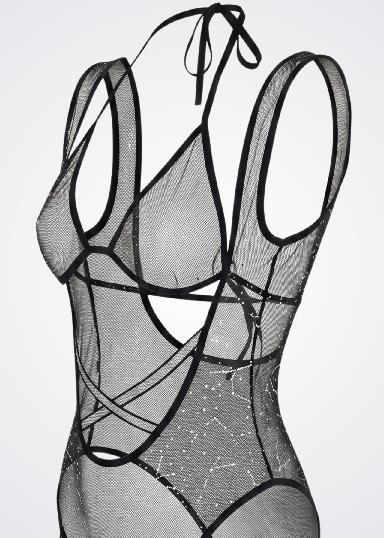 black mesh lingerie set