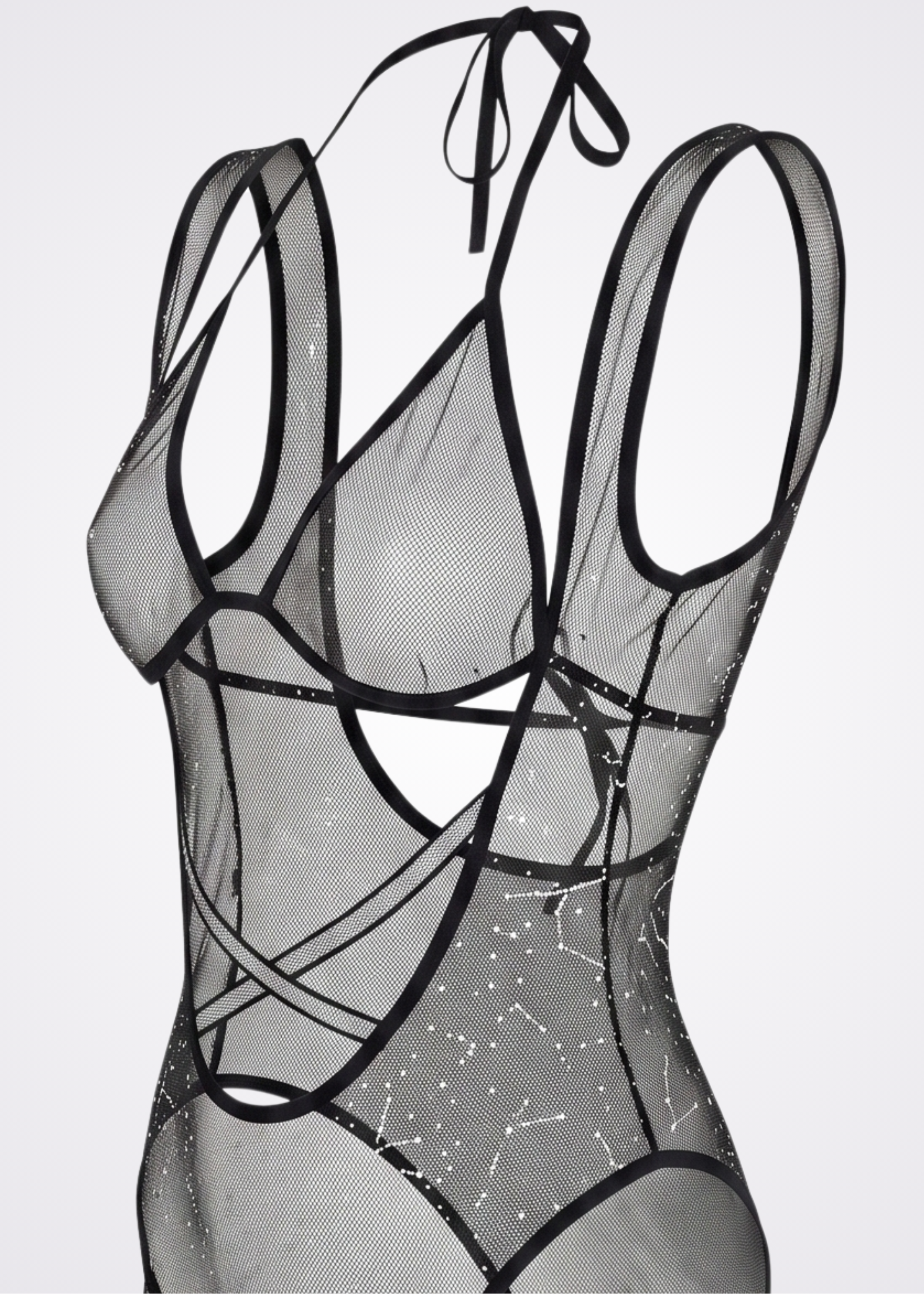 black mesh lingerie set