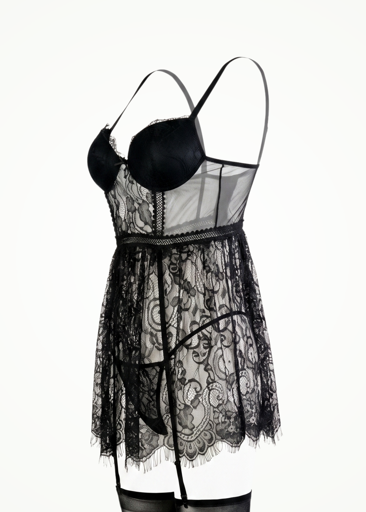black lace lingerie set