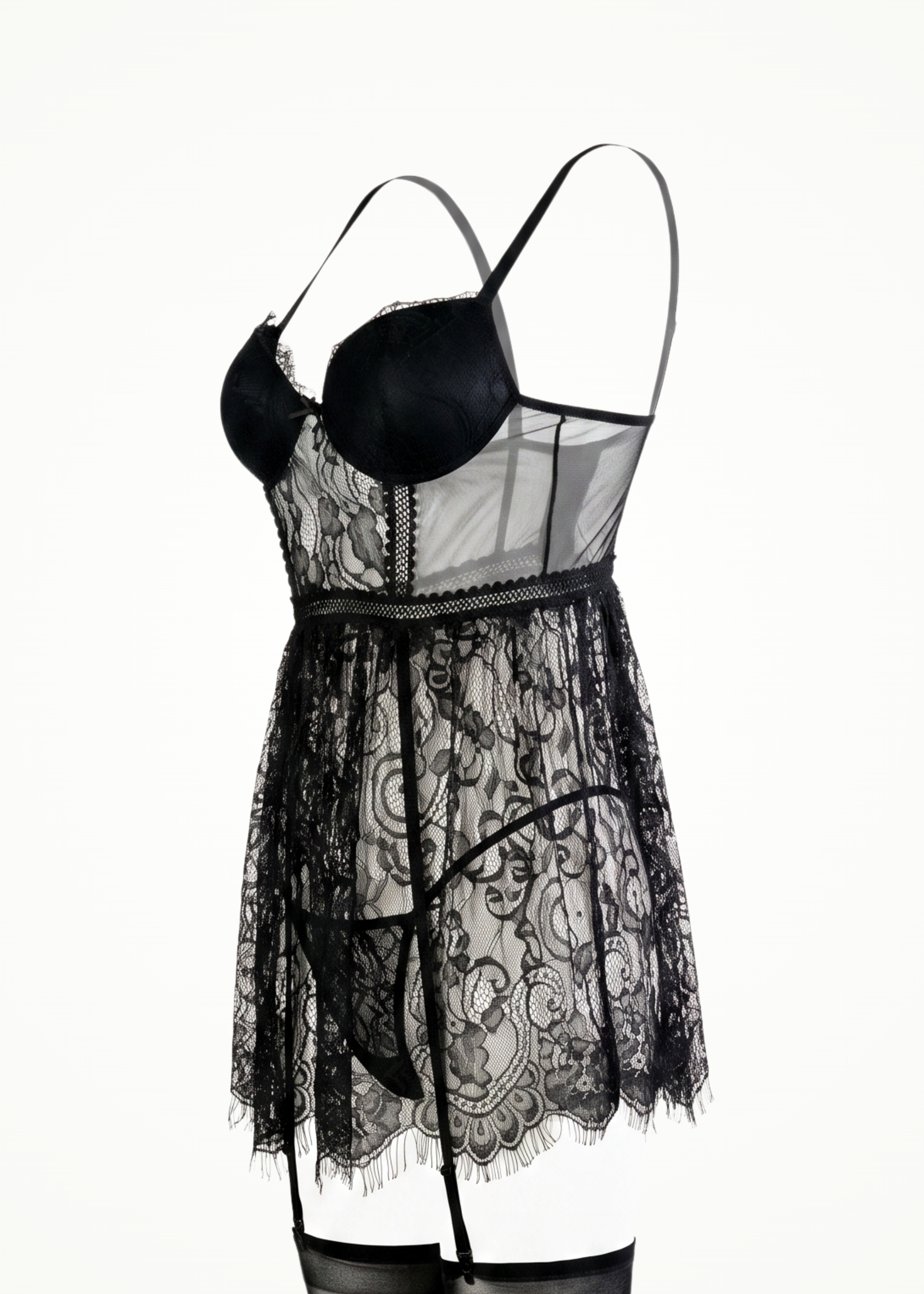 black lace lingerie set