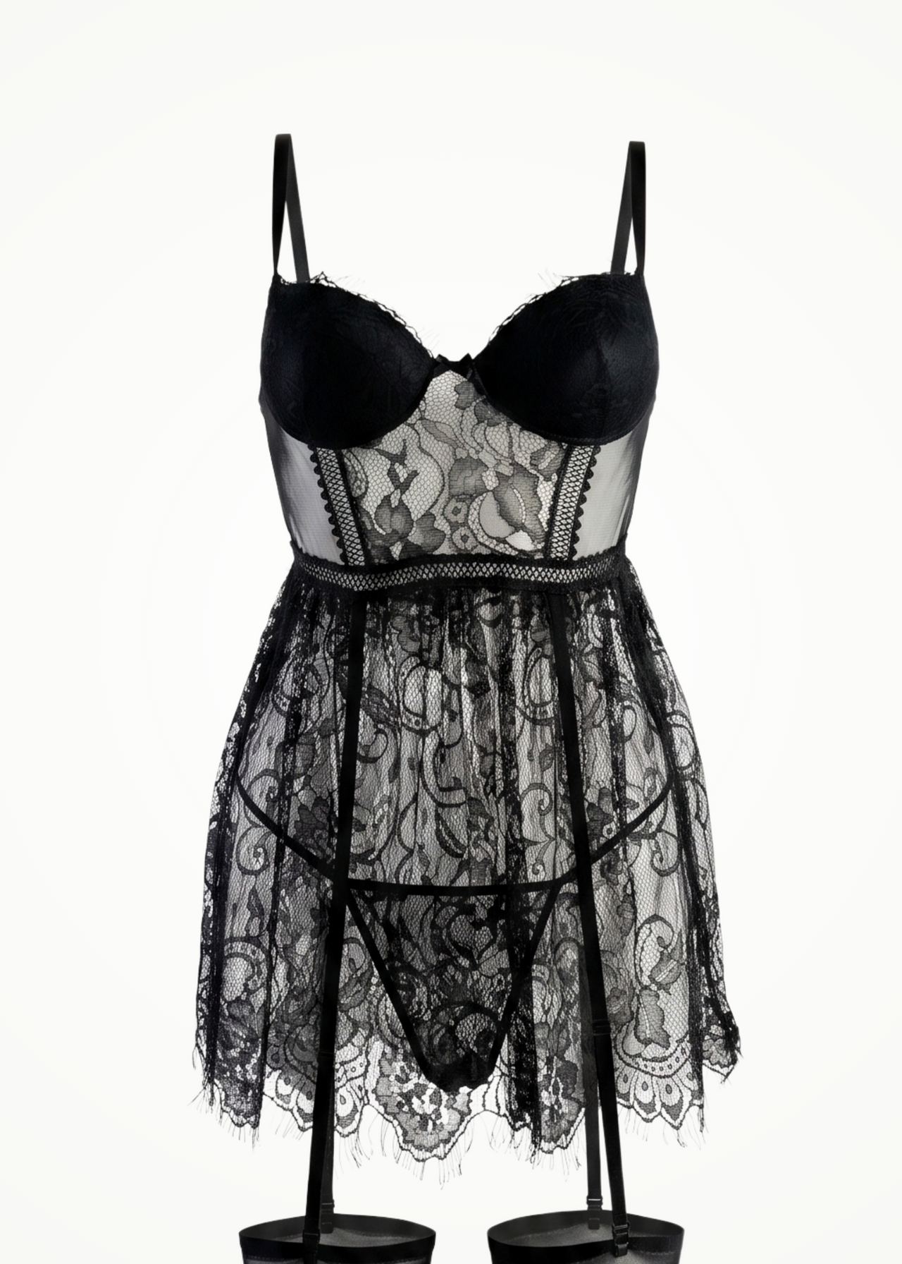 black lace lingerie set