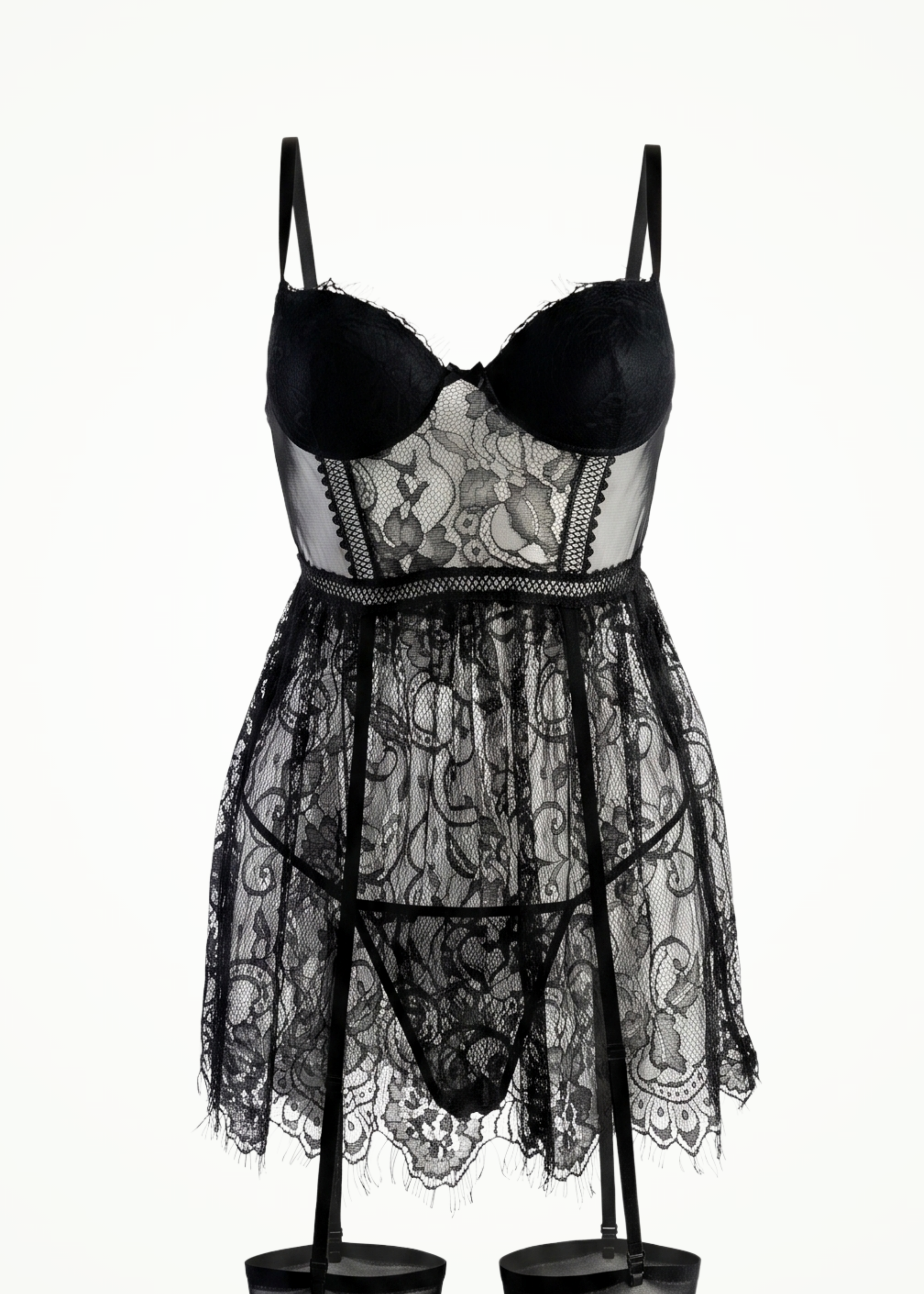black lace lingerie set
