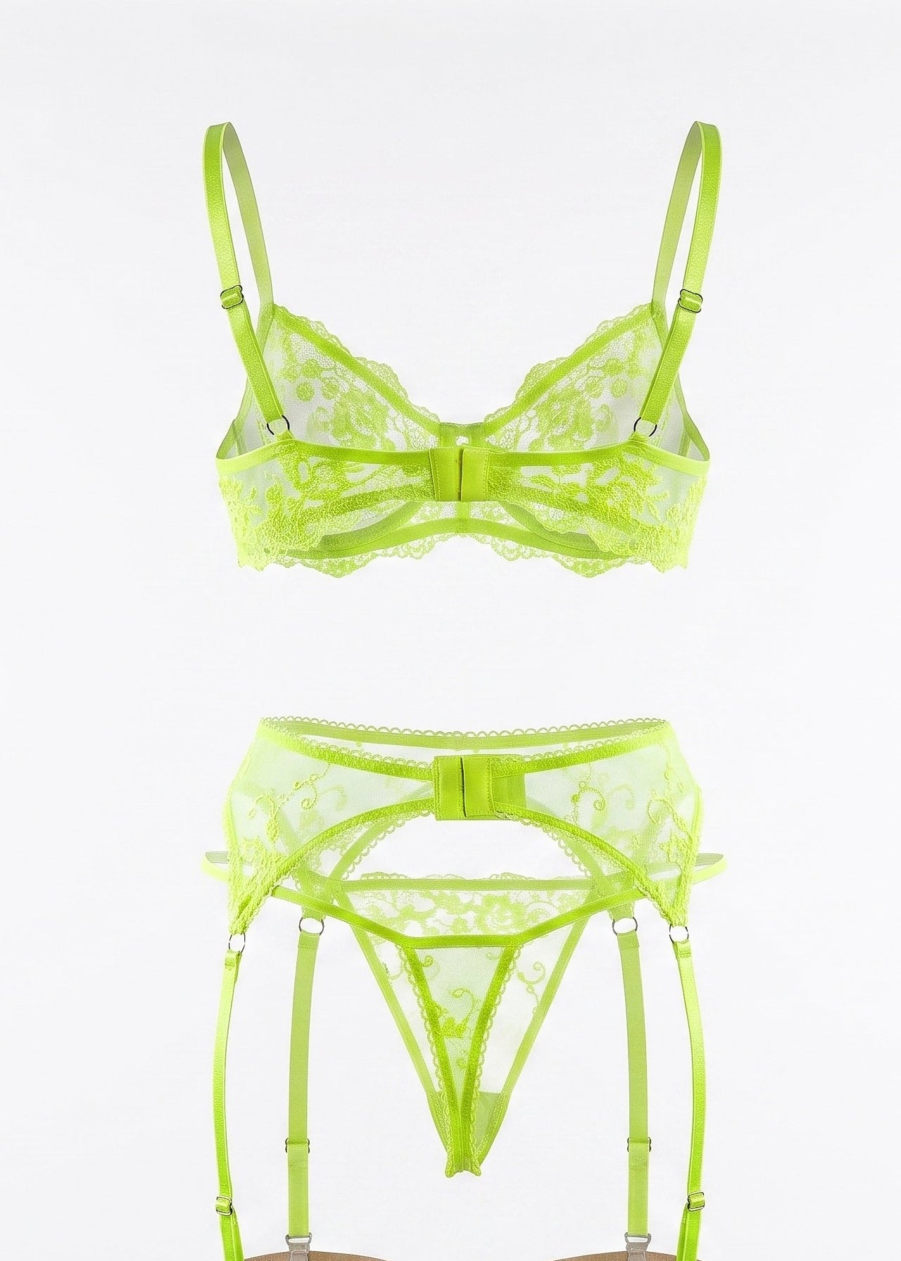 green lace lingerie set