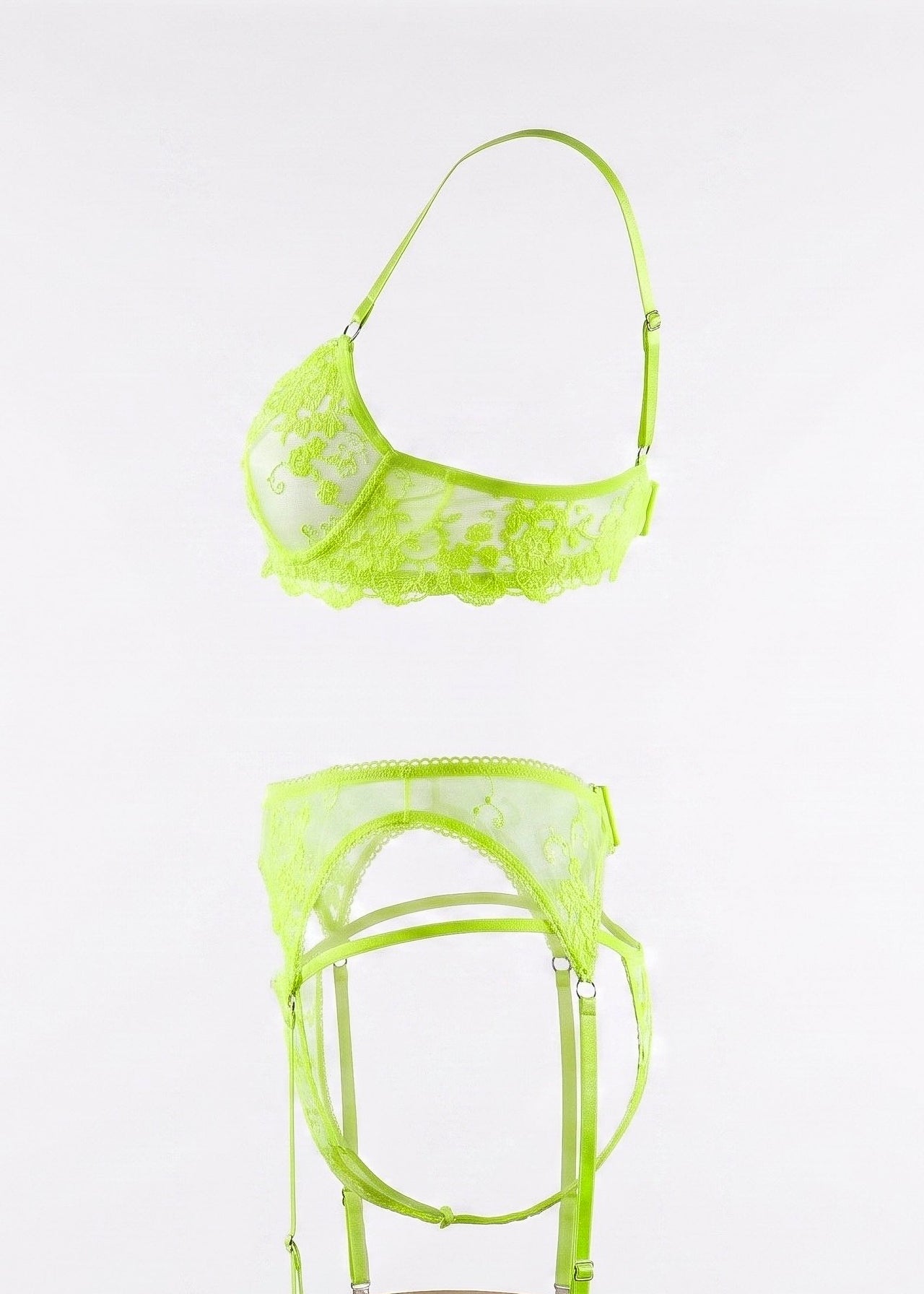 green lace lingerie set