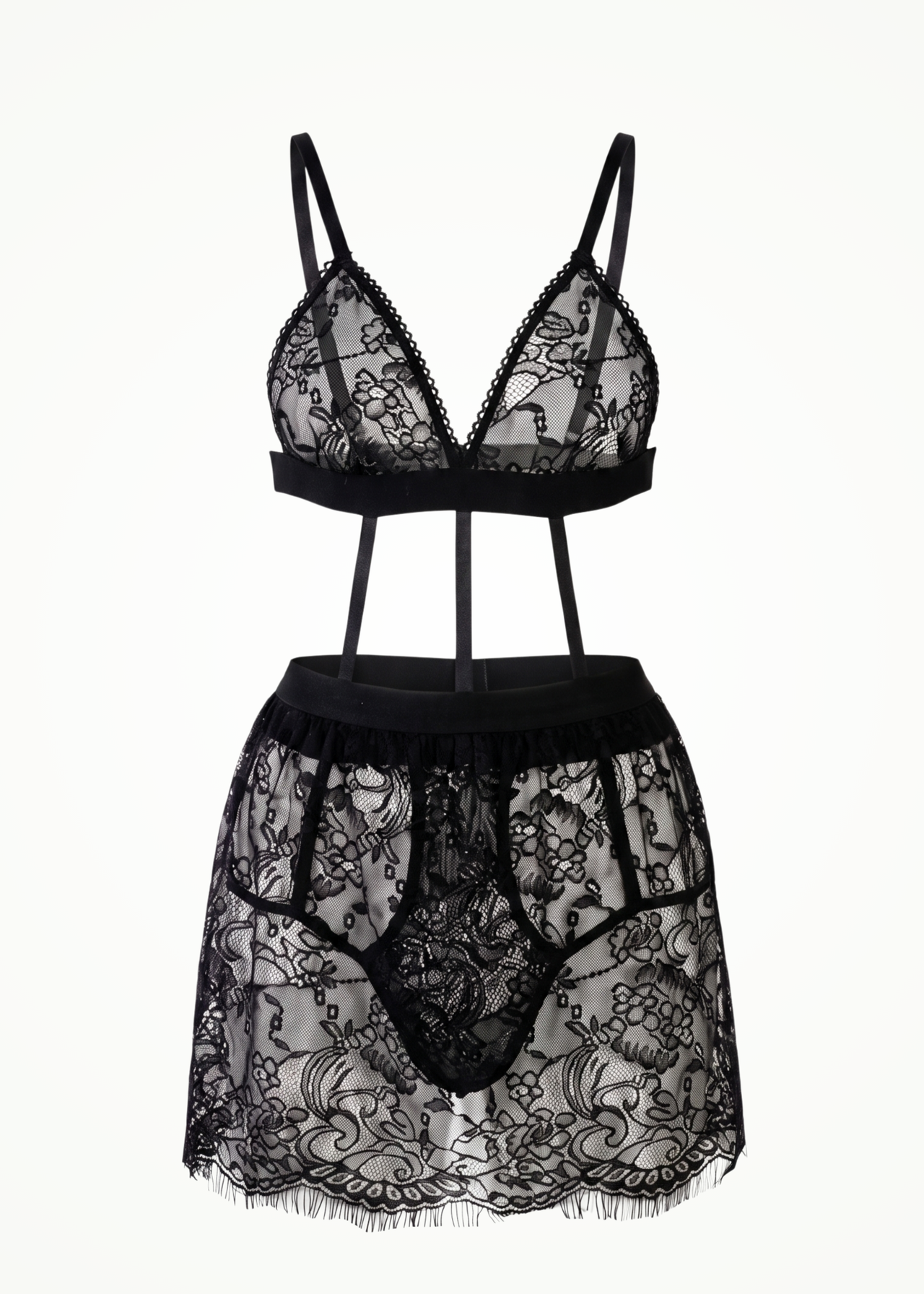black lace lingerie set