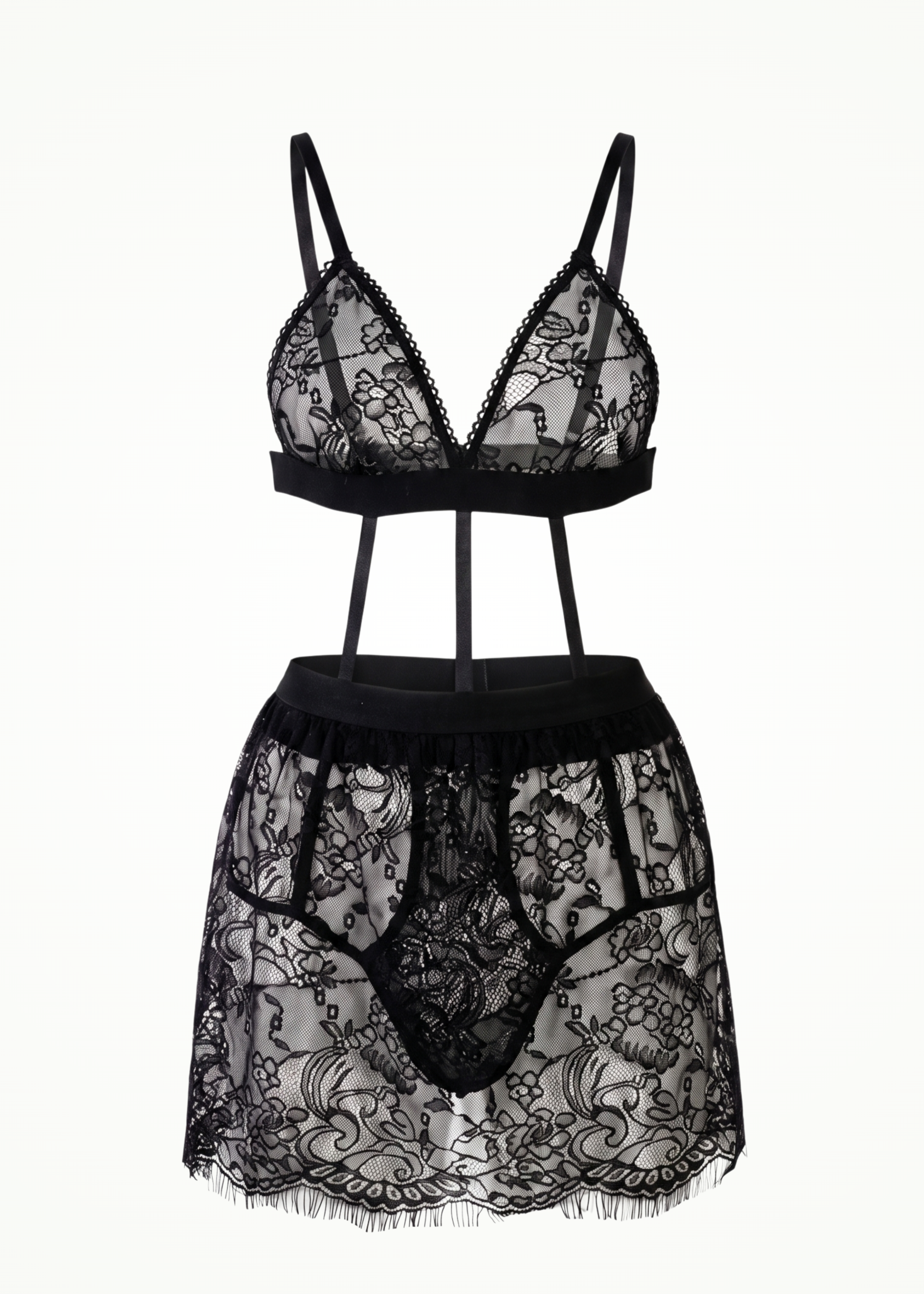 black lace lingerie set