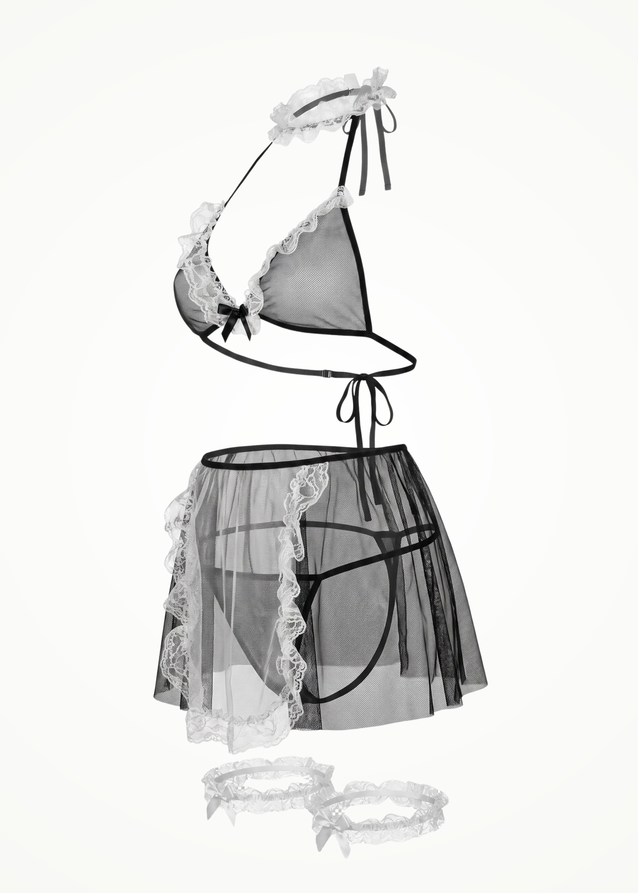 black and white maiden costume set