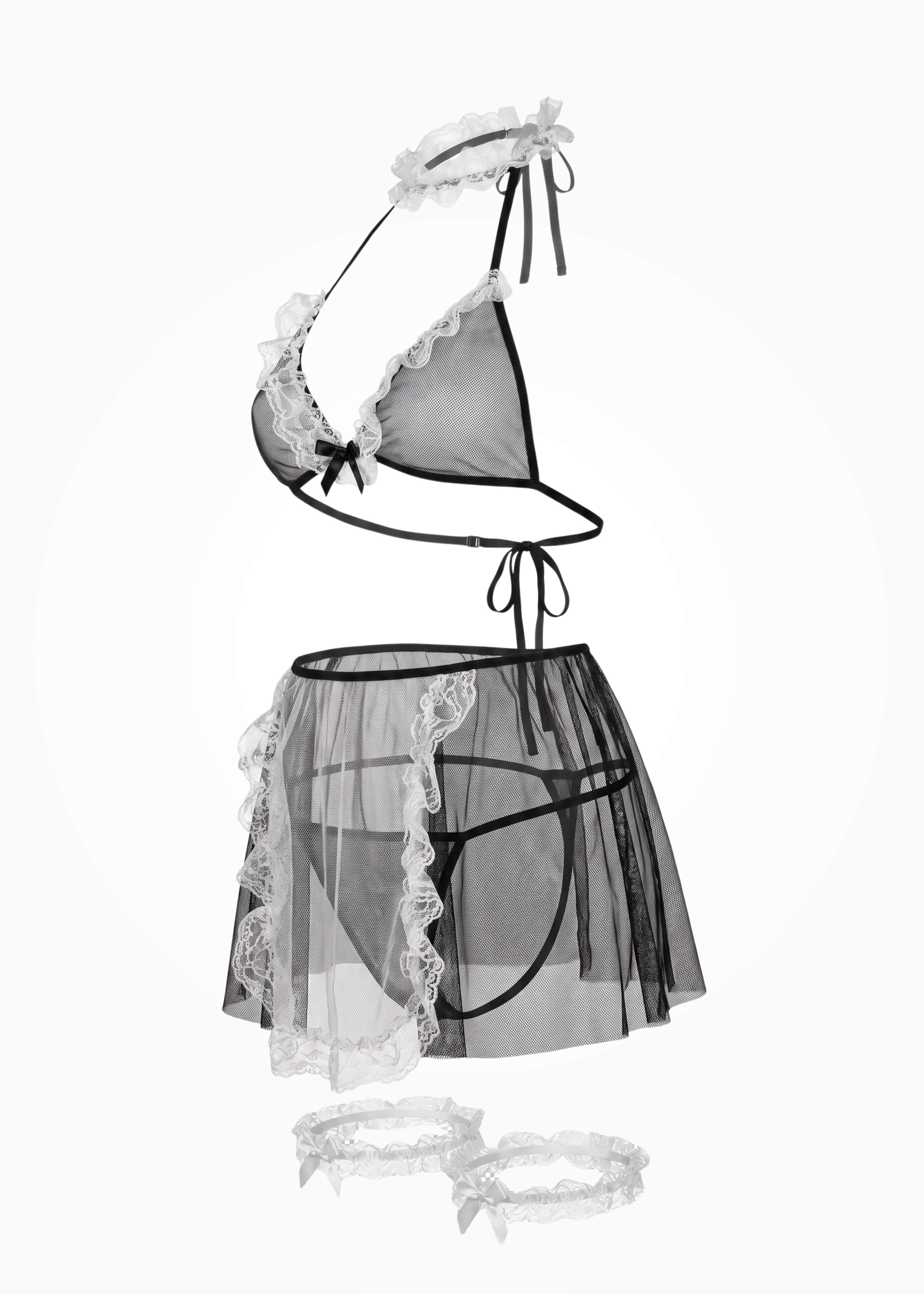 black and white maiden costume set