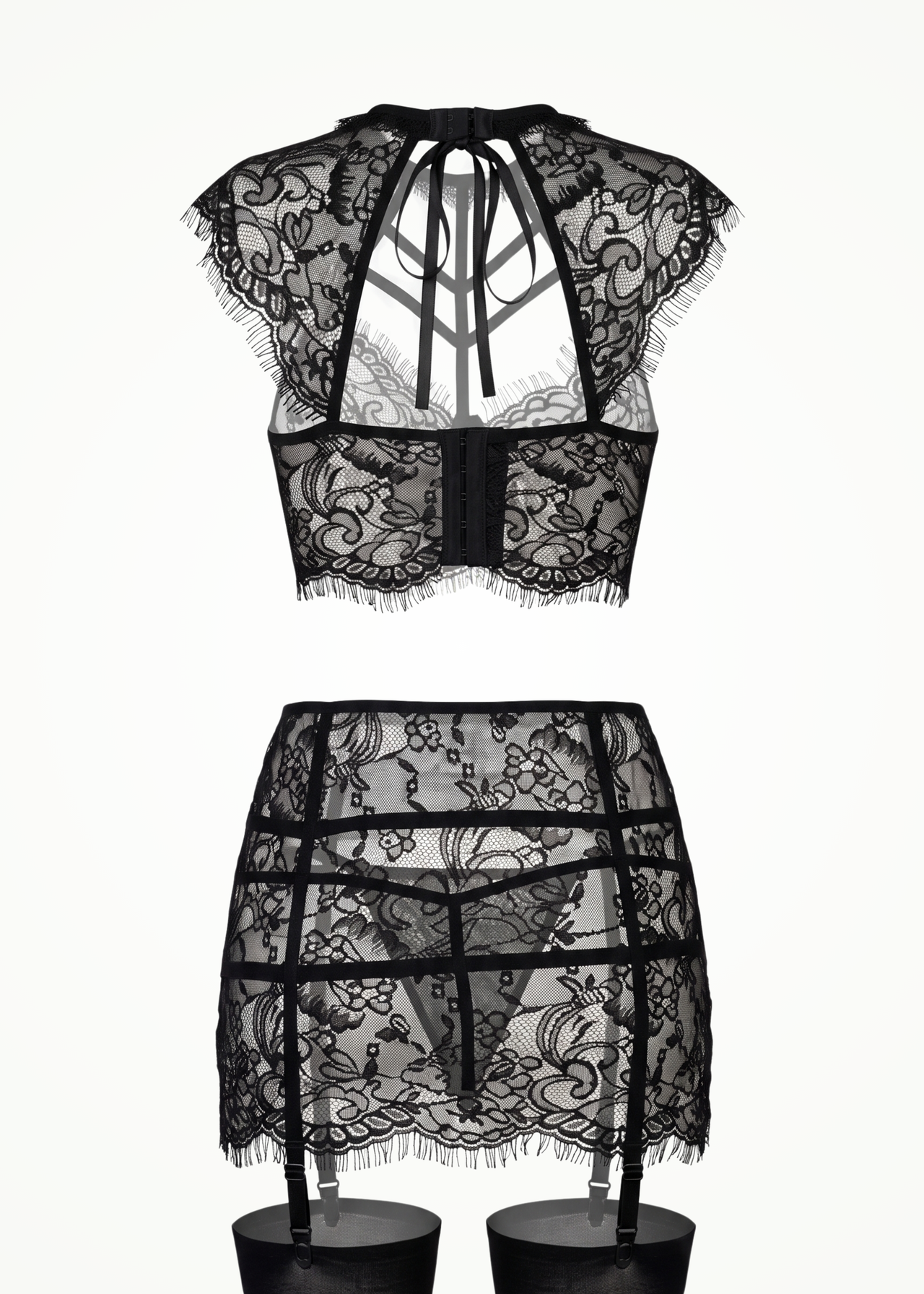 black lace lingerie set
