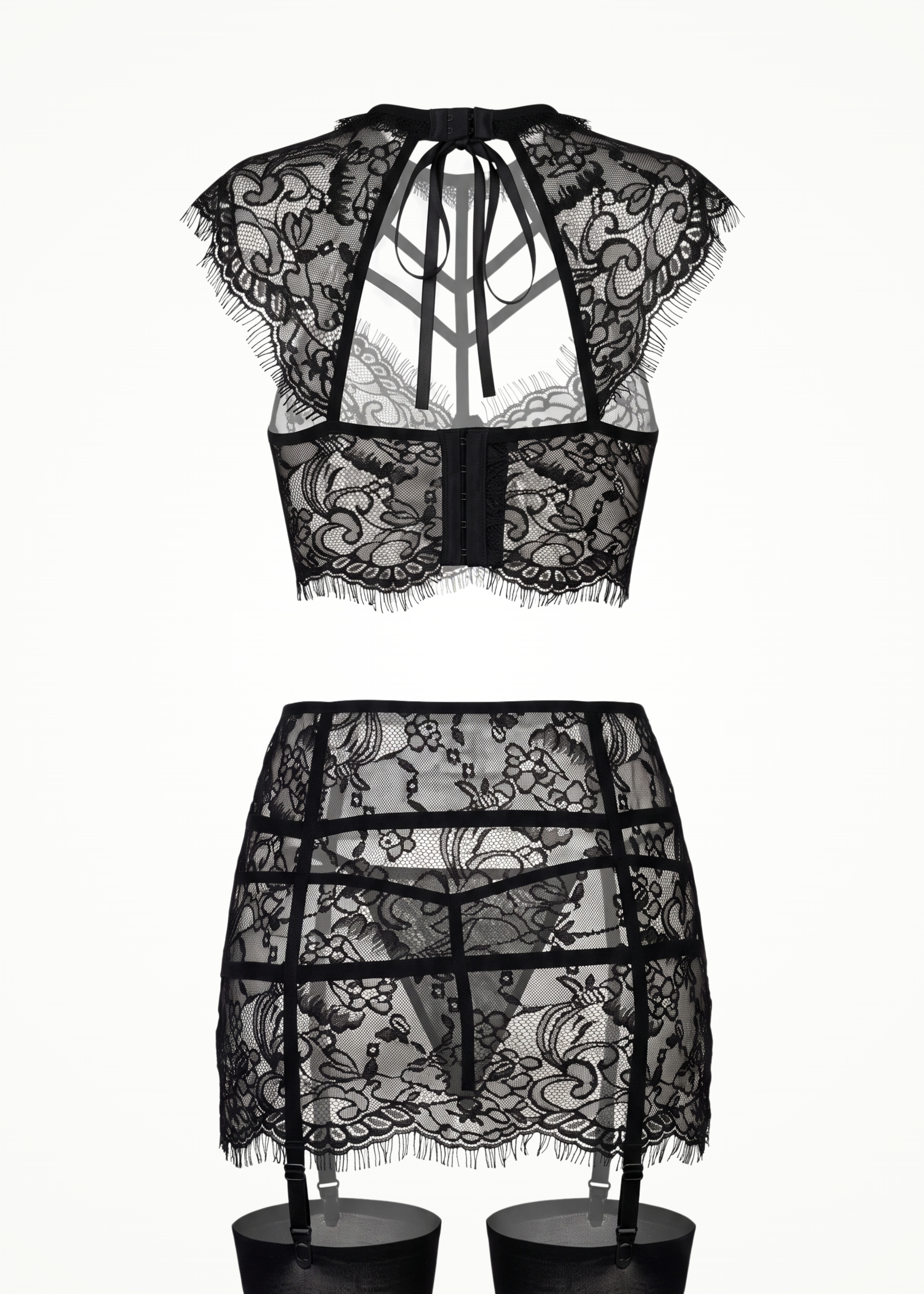 black lace lingerie set