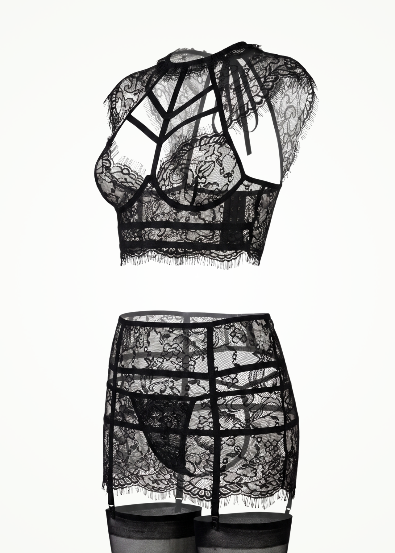 black lace lingerie set