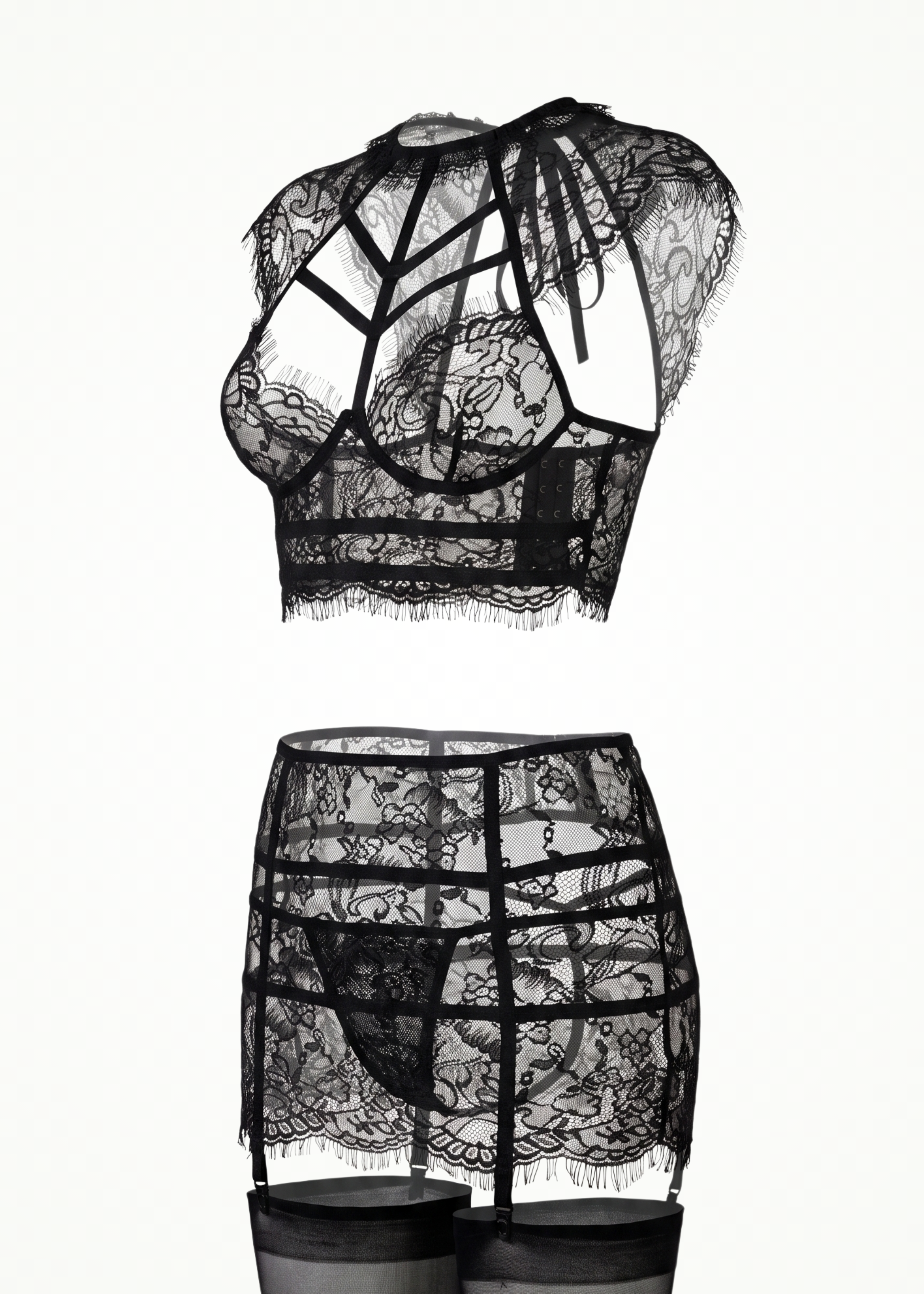 black lace lingerie set