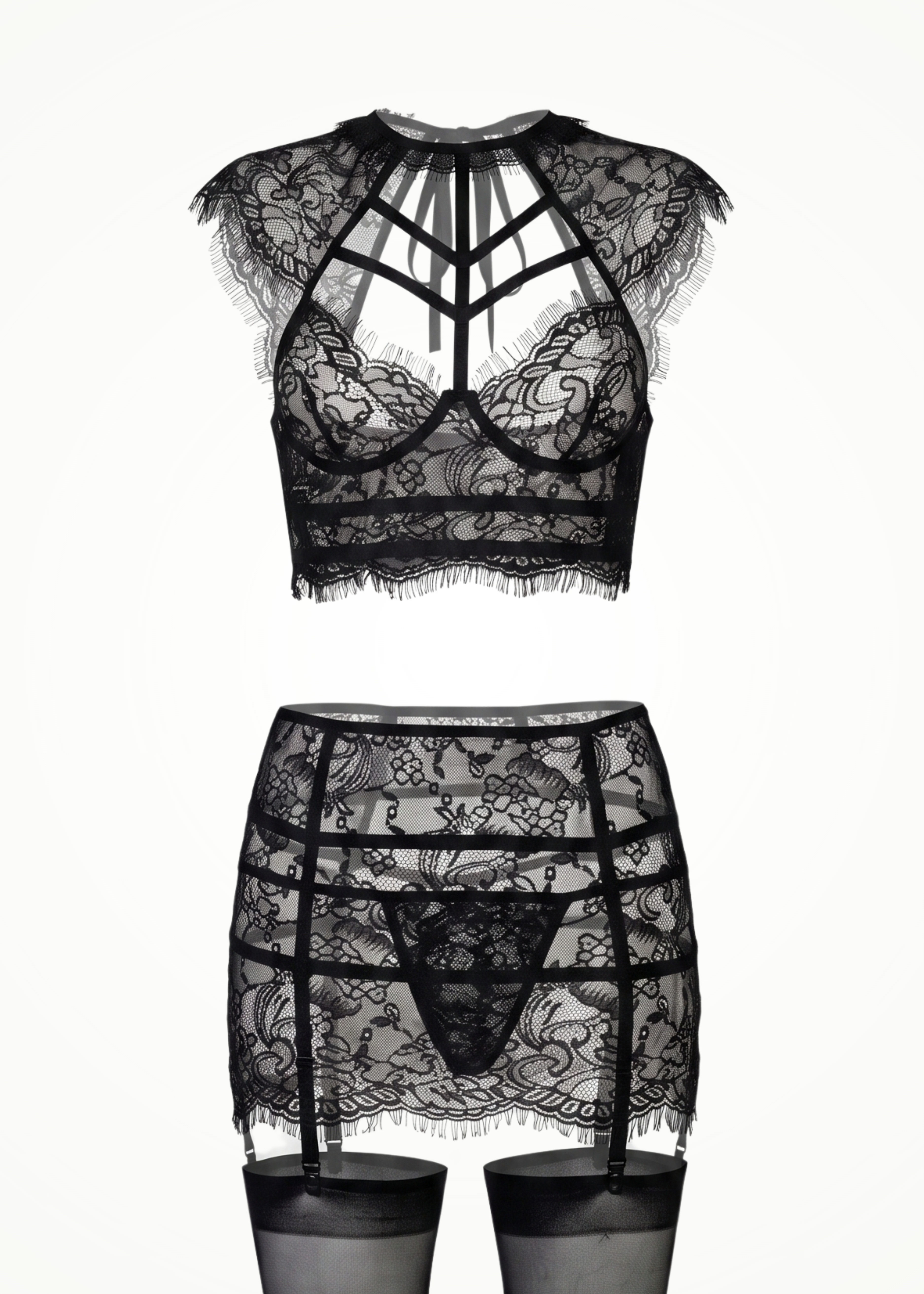 black lace lingerie set