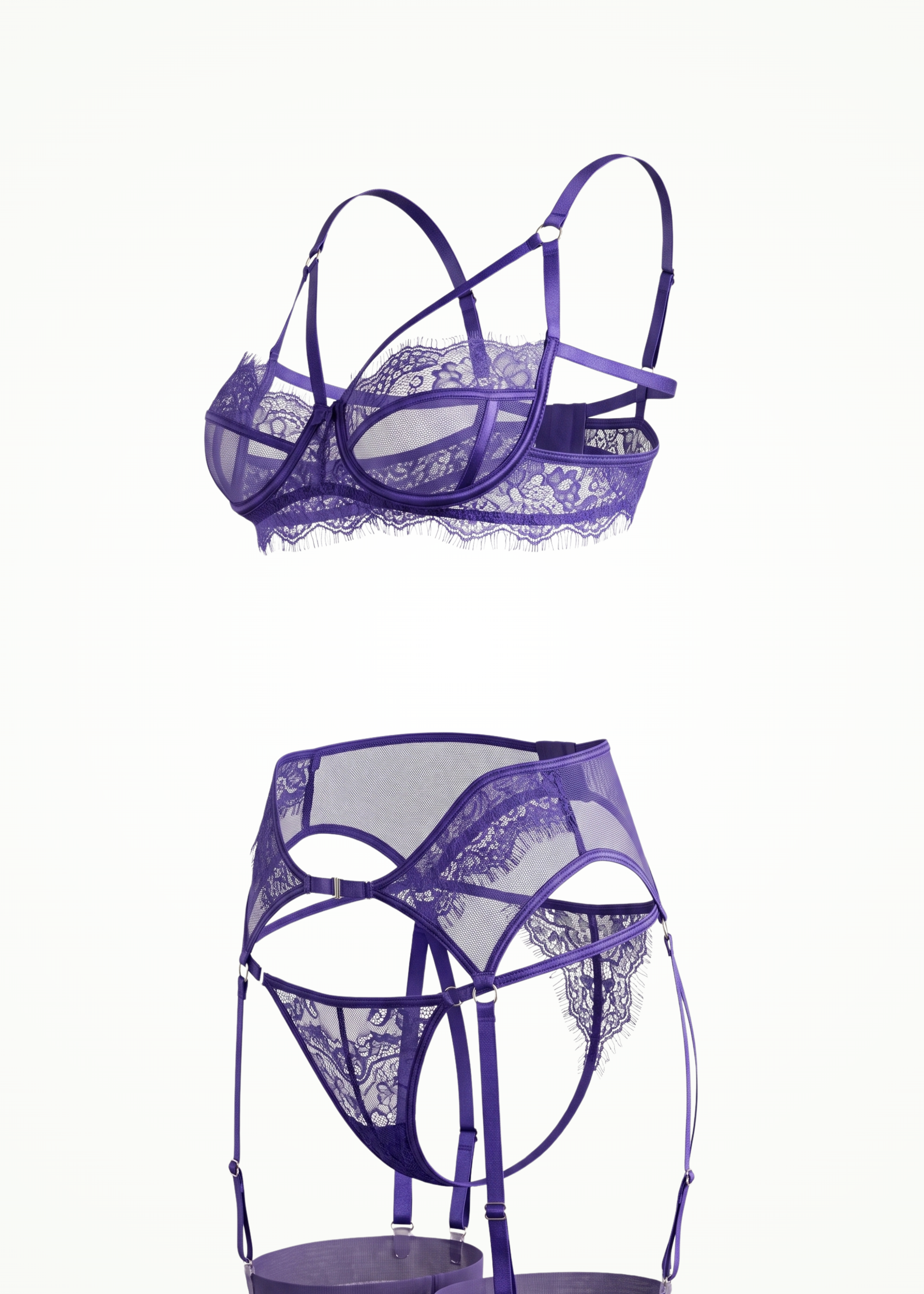 purple lace lingerie set